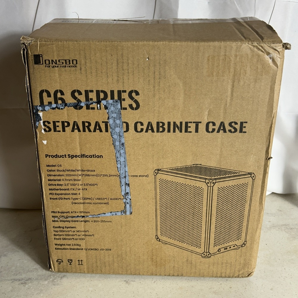 C6 Black Mini Micro ATX mATX Mesh PC Case Tool-Free Compact Desktop